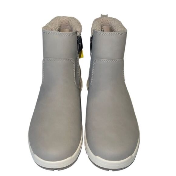 Khombu Sarah Taupe Fleece Lined SIde Zip Up Memory Foam Boots Size 8 NWOB - Picture 2 of 9